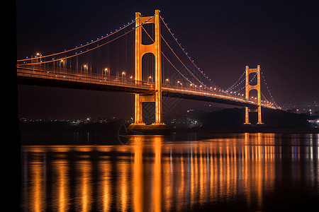 悬索桥夜景图片