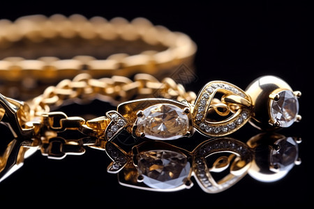 宝石项链和手镯背景图片