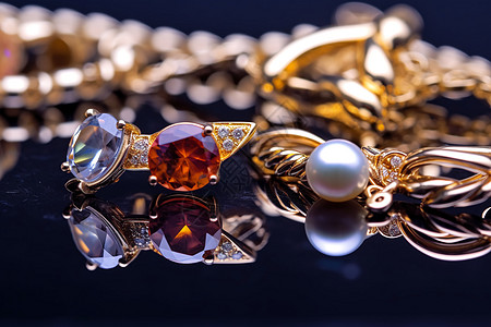 钻石手镯闪亮的珠宝首饰背景