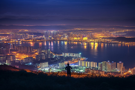 城市的夜景背景图片