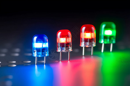 红色、绿色和蓝色LED二极管背景图片
