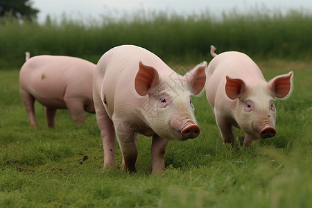 农场中养殖的家禽猪图片