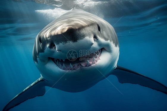 大白鲨的特写镜头图片