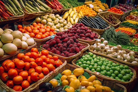 新鲜的蔬果和水果图片