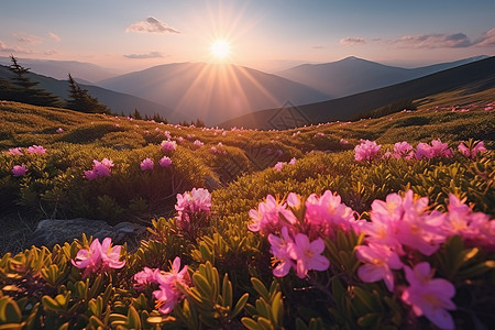 美丽的夏季山花图片