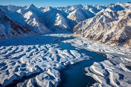 冬天冰山景观图片