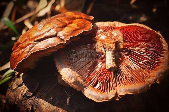 开伞的蘑菇图片