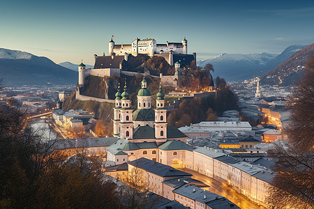 欧洲的城堡建筑背景图片