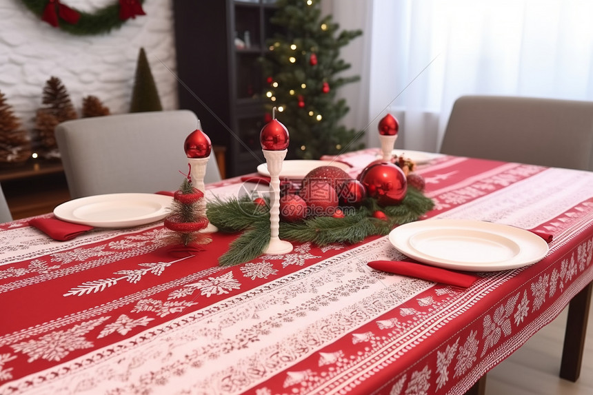 客厅圣诞装饰的桌面图片