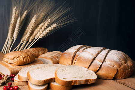 小麦面包背景图片