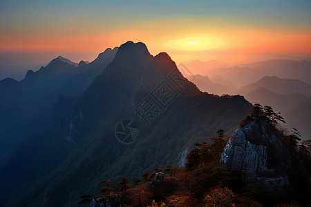 美丽的山峰背景图片