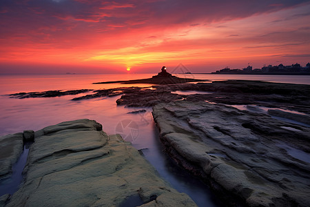 海岸日出风景图片