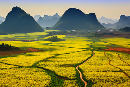 油菜花田图片