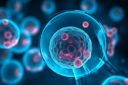 胚胎干细胞蓝光背景背景图片
