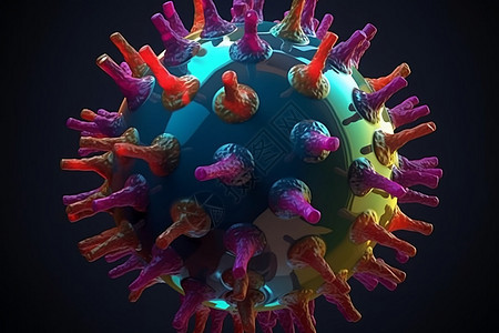 黑色背景下的病毒细胞图片