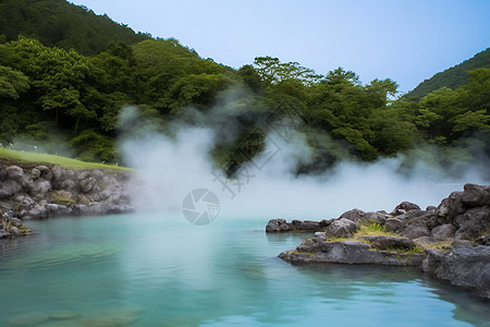 室外植物室外天然温泉背景