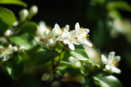 茉莉鲜花美丽绽放的茉莉花背景