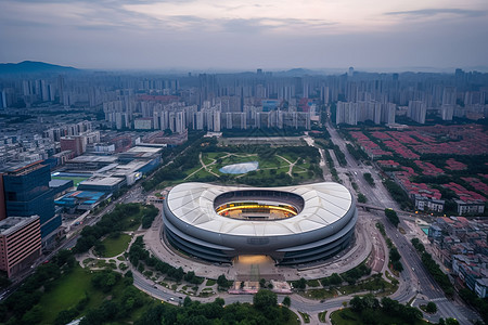 体育馆建筑体育馆夜景高清图片