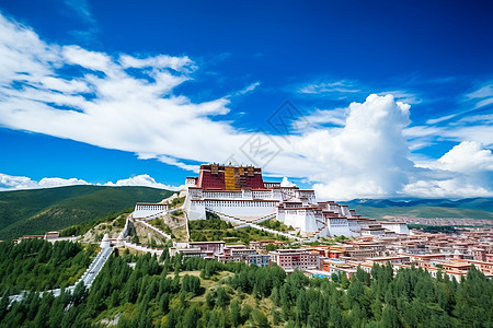西藏布达拉宫的美景图片