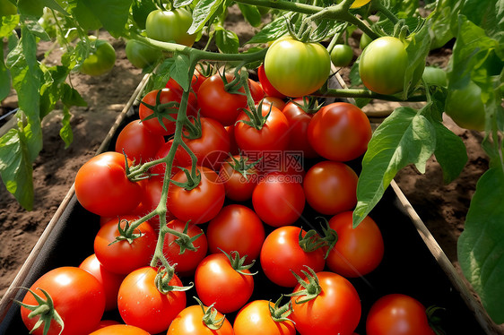 采摘熟透的番茄图片
