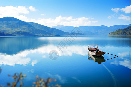 夏宫湖景风景如画的湖景背景