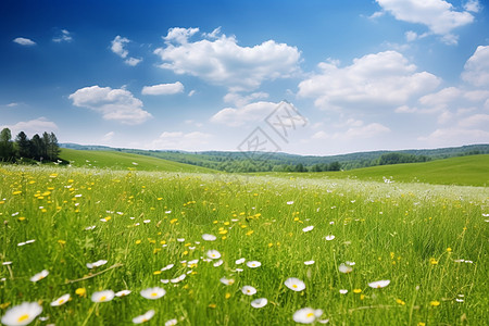 野花草地洋甘菊草地背景