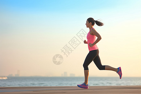 女性跑步户外跑步运动背景