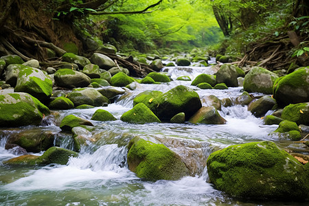 溪流和岩石图片