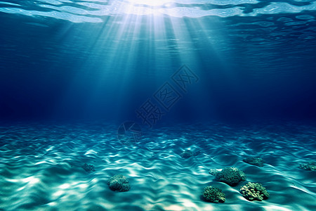 平静的海底世界背景图片