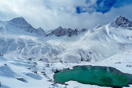 蓝天白云雪山图片