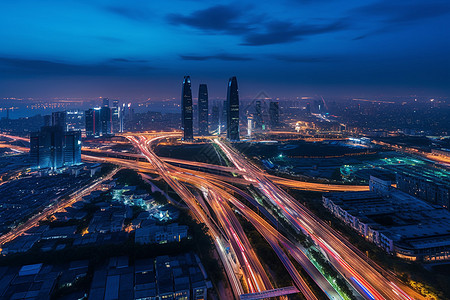 城市高架桥夜景背景图片