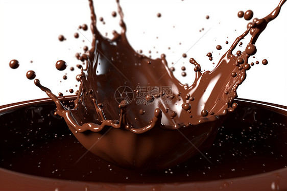 飞溅的黑巧克力图片