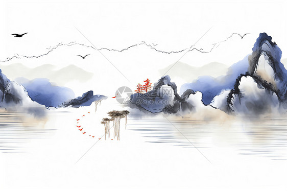 中国风水墨山水画意境图片