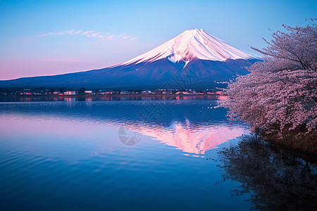 富士山樱花旅行旅游高清图片