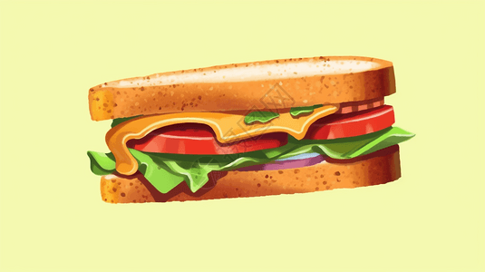 自制三明治的插图图片
