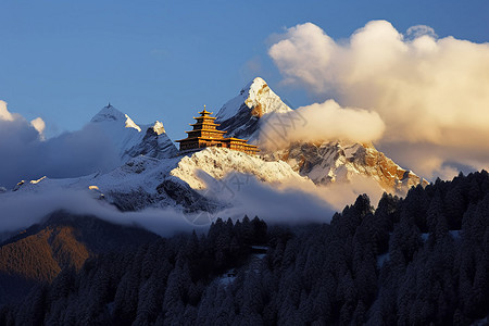 壮观的梅里雪山背景图片