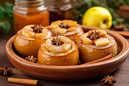 用蜂蜜和坚果烤苹果图片