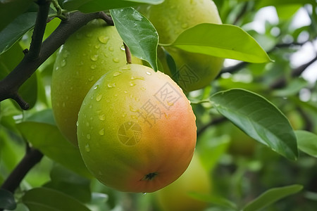 挂在树上的桃子葡萄柚挂在花园里的树上背景