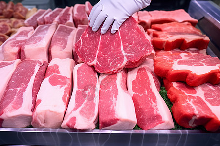 超市猪肉提供鲜肉背景