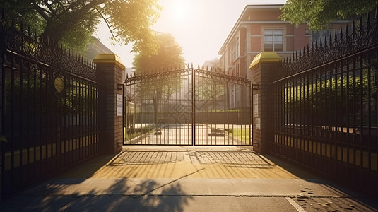 学校门口的大门图片