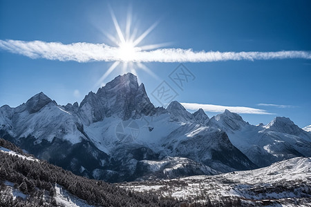 壮丽的雪山风景图片