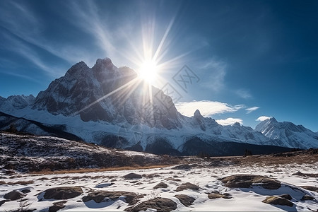 雪山的美丽风景图片