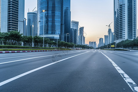 城市宽大的马路高清图片