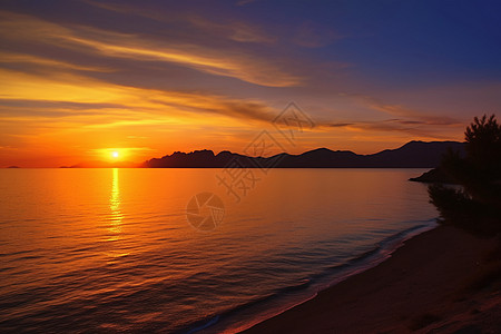 日出日落美景海边日出景色背景