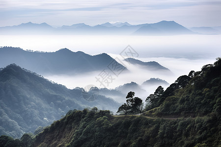 高峰山脉的自然风景图片