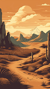 沙漠的沙丘和植物图片