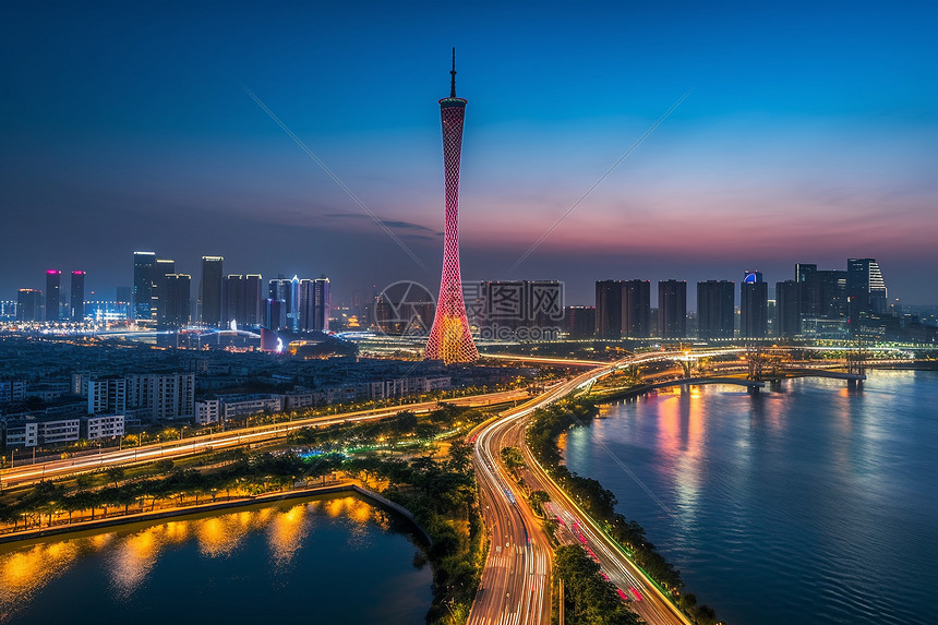 繁华的城市夜景图片