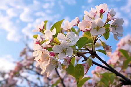 春天盛开鲜花的枝头图片