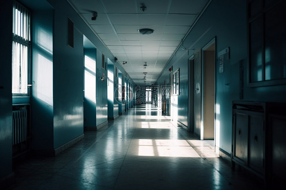 空荡荡的医院走廊图片