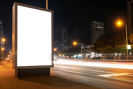 街道上的广告招牌高清图片